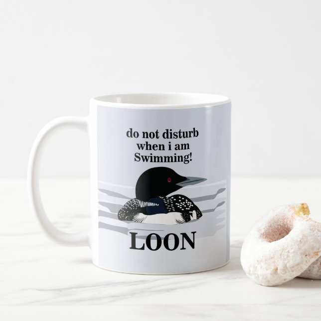Mug Loon Common Loon Bird Lake Funny (Avec donut)