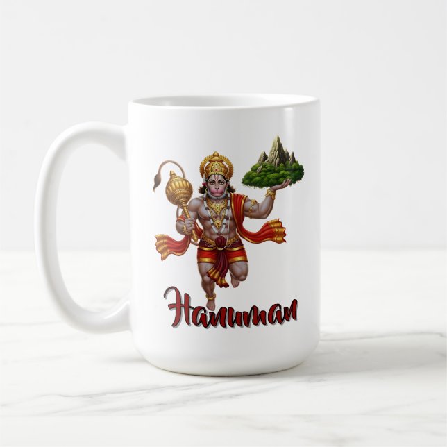Mug Lord Hanuman Flying Lifting Mountain (Gauche)