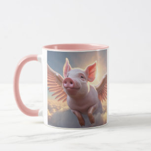 Mug Lorsque les porcs volent un monogramme personnalis