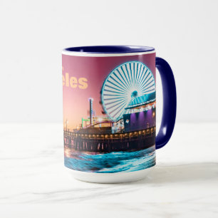 Mug Los Angeles Pink & Blue Sunset Père Noël Monica Pi