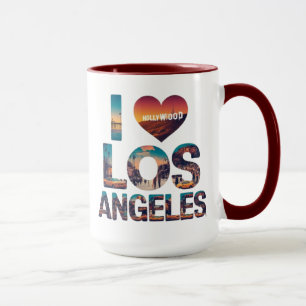 Mug Los Angeles Skyline Sunset & Hollywood Typographie
