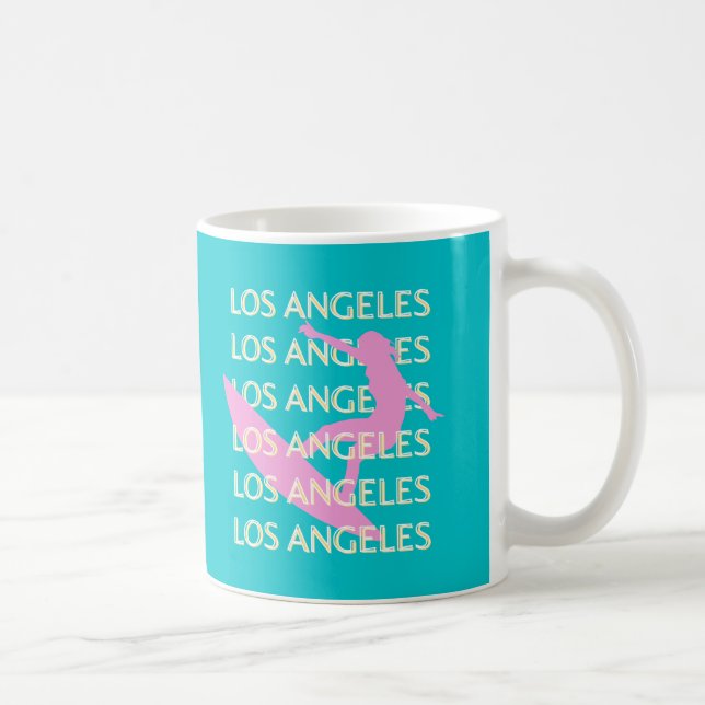 Mug Los Angeles Travel Art, Californie, Amateurs de Su (Droite)