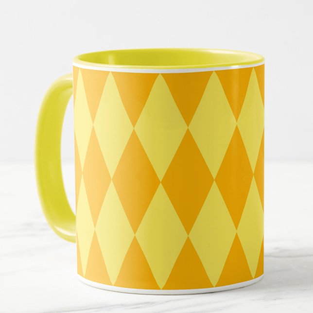 Mug Losanges damier jaune clair et foncé (Créateur téléchargé)