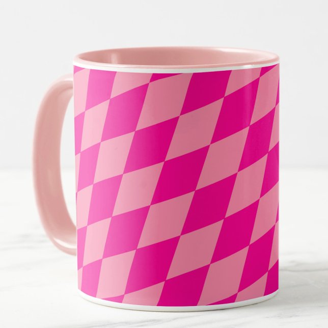 Mug Losanges Damier Rose Clair et Foncé Harlequin  (Créateur téléchargé)