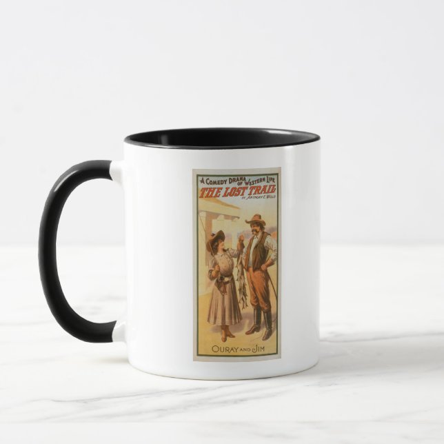Mug Lost Trail Comedy - Woman Fishing Western (Gauche)