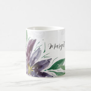 Mug Lotus Abstrait Violet Aquarelle Dentelle