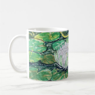 Mug Lotus blanc et nénuphars
