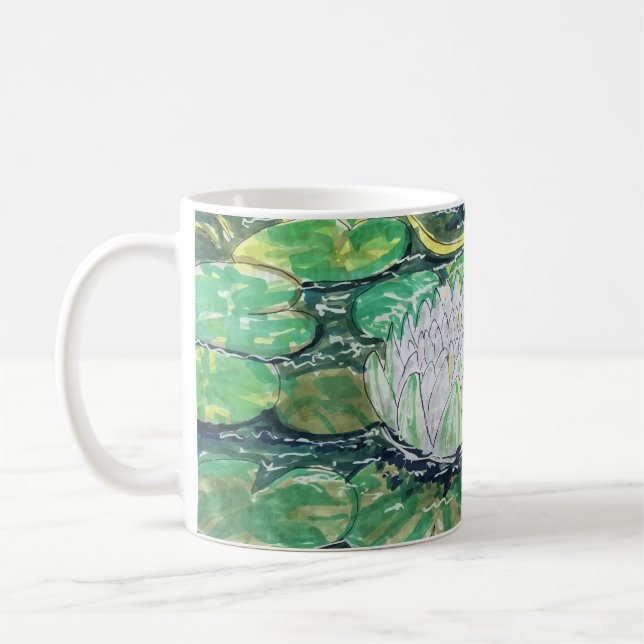 Mug Lotus blanc et nénuphars (Gauche)