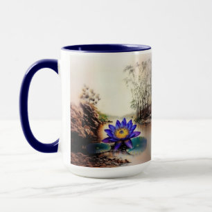Mug Lotus bleu émergeant des eaux boueuses (Vietnamien