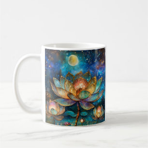 Mug Lotus de verre tendu fleurit au clair de lune