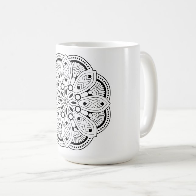 Mug Lotus Mandala Design (Devant droit)