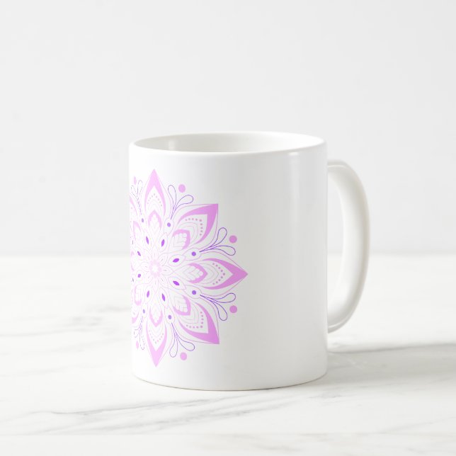 Mug Lotus Mandala Design (Devant droit)