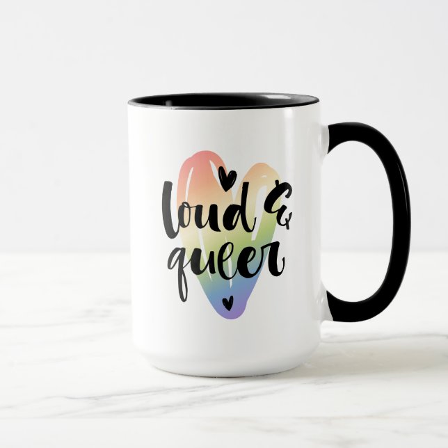 Mug Loud et Queer| Coeur aquarelle (Droite)