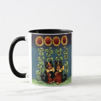 Mug Louis Wain Cats dans le jardin de tournesol