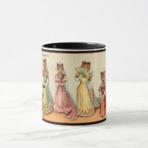 Louis Wain Wallflower Girl Cats