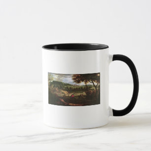 Mug Louis XIV chassant à marneux avec une vue