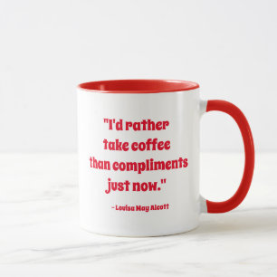 Mug Louisa May Alcott Coffee Quote (logo Carré)
