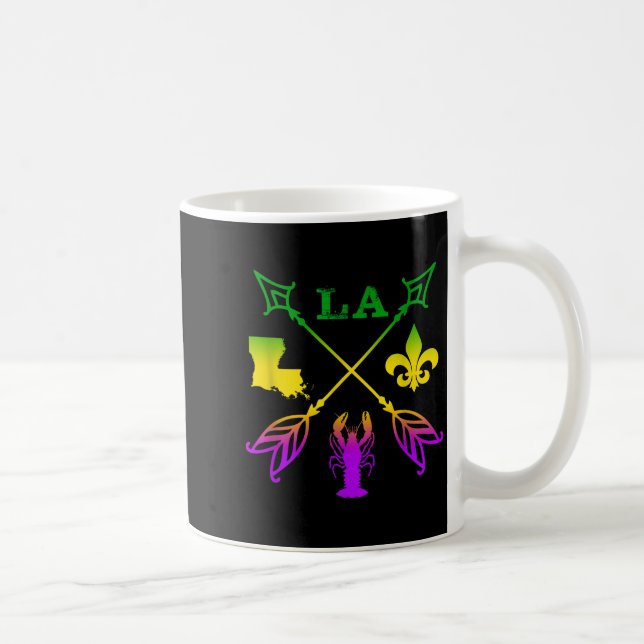 Mug Louisiana Arrow Mardi Gras , Uni-adult, Black, Sma (Droite)