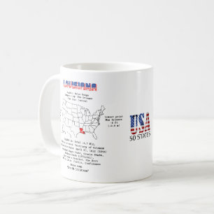 Mug Louisiana États américains sur une carte et des in