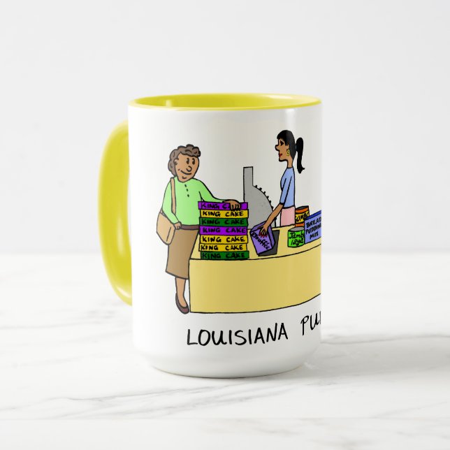 Mug Louisiane Achat Amusants Mardi Gras Cartoon Humour (Devant gauche)