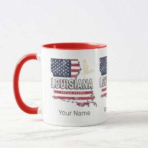 Mug Louisiane avec conception vintage de pélican USA