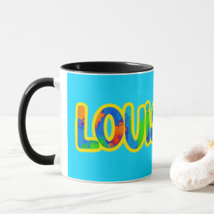 Mug Louisiane couleurs de Madi Gras et de la nourritur