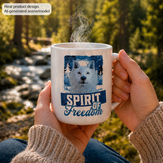 Mug Loup Arctique Esprit de liberté Création faunique (Créateur téléchargé)