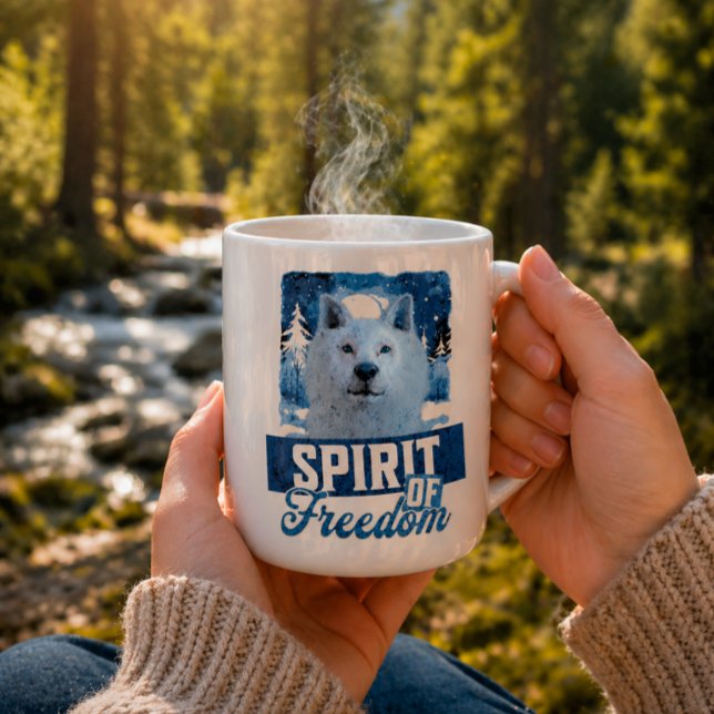 Mug Loup Arctique Esprit de liberté Création faunique (Créateur téléchargé)