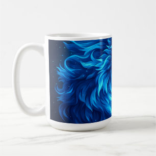 Mug Loup Bleu Majestueux Art de Faune Fantastique Lumi