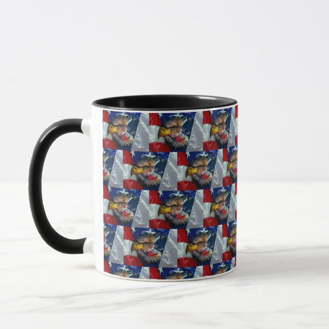 Mug Loup d'aigle patriotique américain (Gauche)