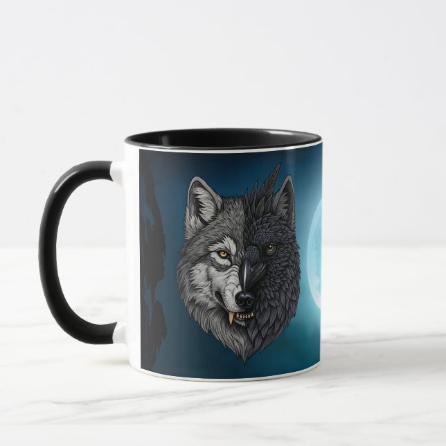 Mug Loup de Corbeau de la nature sauvage (Gauche)