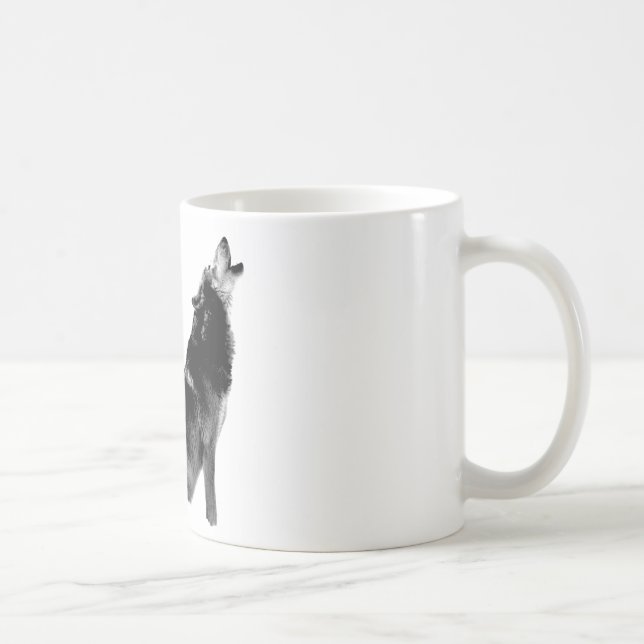Mug Loup de Howling blanc noir (Droite)