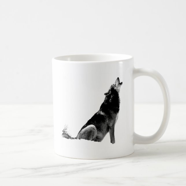 Mug Loup de Howling blanc noir (Droite)