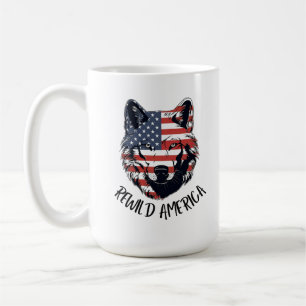 Mug Loup de l'Amérique patriotique sauvage