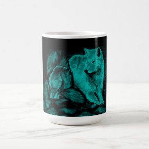 Mug Loup et corbeau dans la nuit