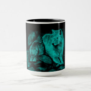 Mug Loup et corbeau dans la nuit