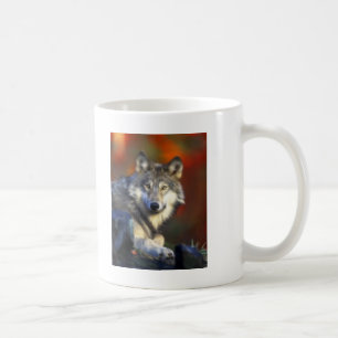 Mug Loup gris, photo numérique d'espèce menacée