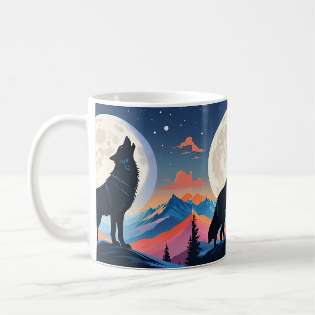 Mug Loup hurlant à la Lune (Gauche)