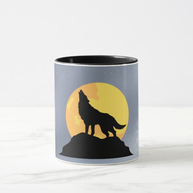 Mug Loup hurlant à la Lune (Centre)
