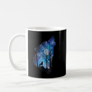Mug Loup hurlant dans la lune Sky Galaxy Wolf Wild Ani