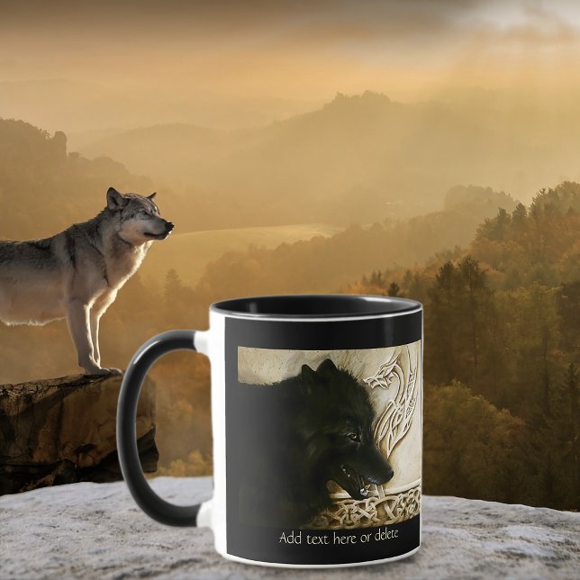 Mug Loup noir celtique (Créateur téléchargé)