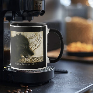 Mug Loup noir Dragon celtique en entrelacs Fantastique