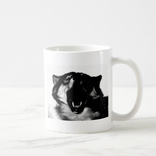 Mug Loup noir et blanc