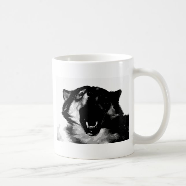 Mug Loup noir et blanc (Droite)