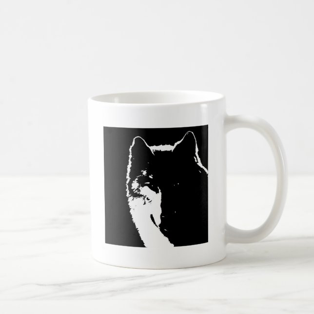 Mug Loup noir et blanc (Droite)
