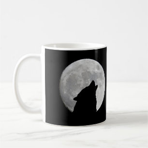 Mug Loup noir et Pleine lune de nuit