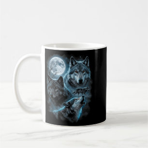 Mug Loup Pleine Lune Hurlement Loups Faune Animal