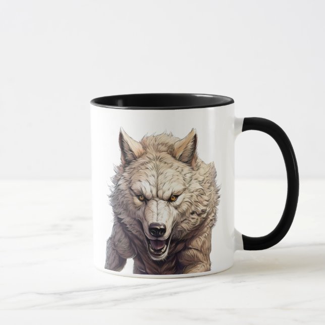 Mug Loup puissant avec regard intense. (Droite)