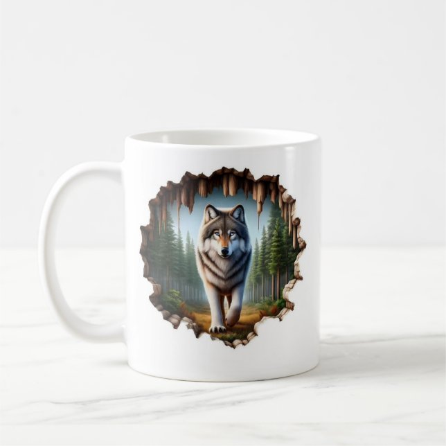 Mug Loup solitaire en pleine nature - Art révolutionna (Gauche)