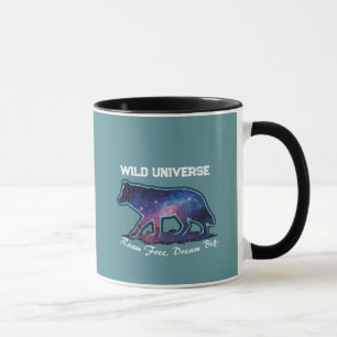 Mug Loup solitaire silhouette de galaxie (univers sauv